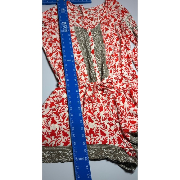 Free People Red Floral Long Sleeve Button Front Romper S OB390904LA - Picture 5 of 8
